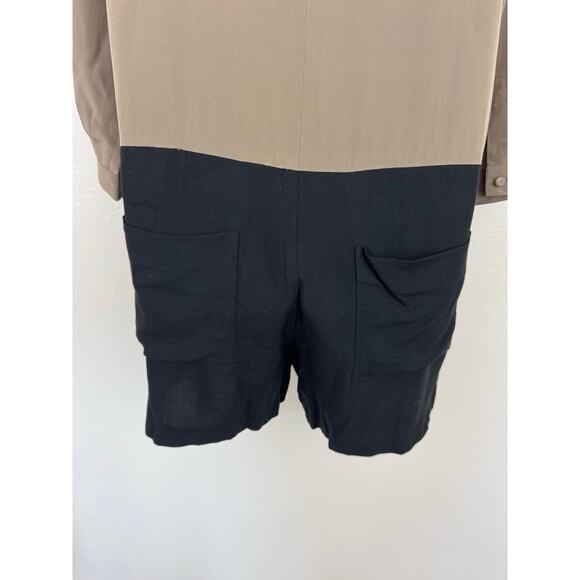 Madewell Broadway & Broome Silk Colorblock Long Sleeve Romper NWT Size Small - Picture 4 of 8